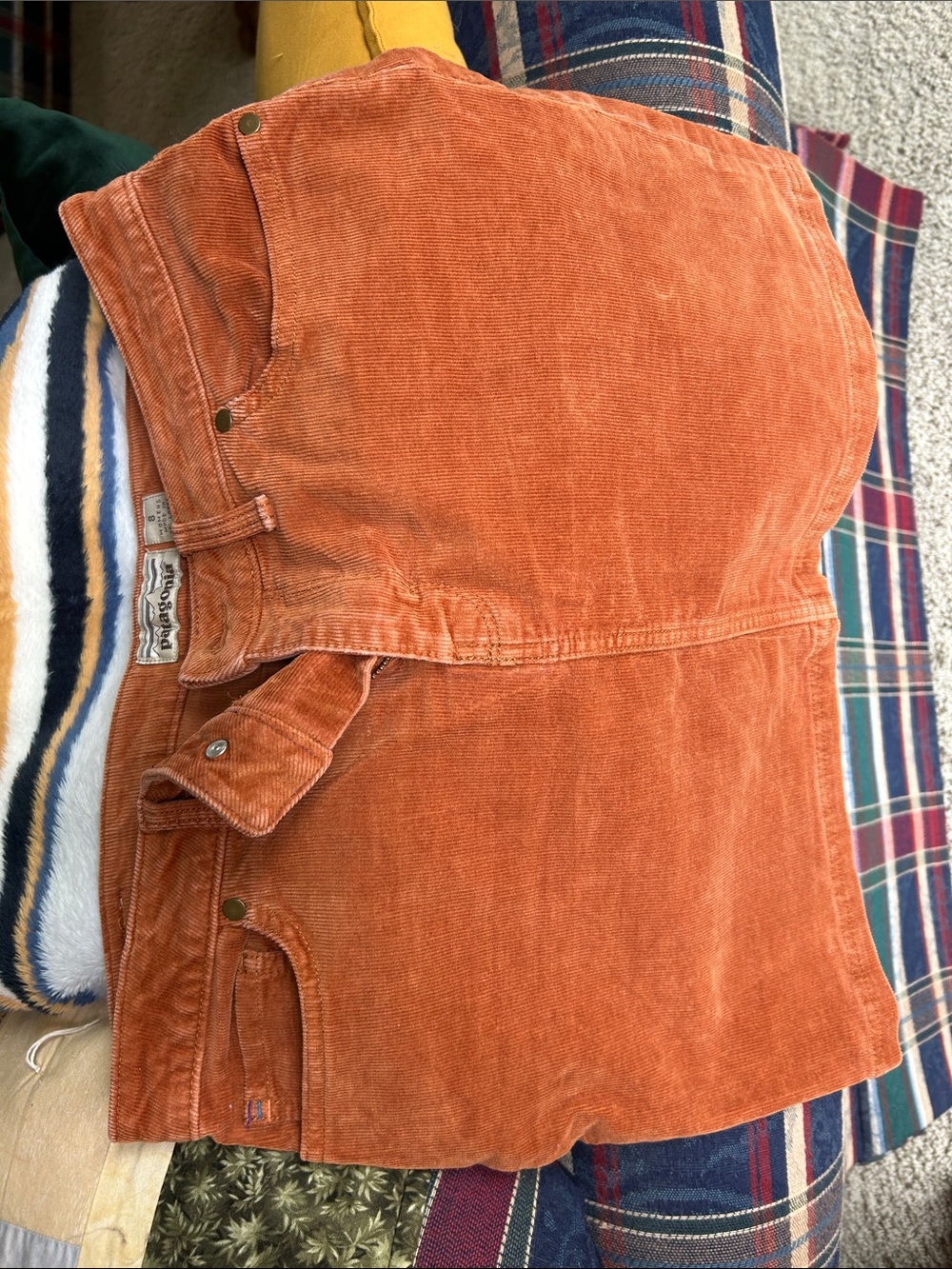 Patagonia Rust Orange Corduroy Mini Skirt